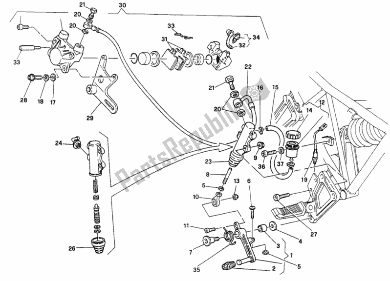 Toutes les pièces pour le Système De Freinage Arrière M 002306-016055 du Ducati Supersport 900 SS 1992